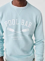 Spring Lake Long-Sleeve Terry Pool Bar Crewneck - Seafoam