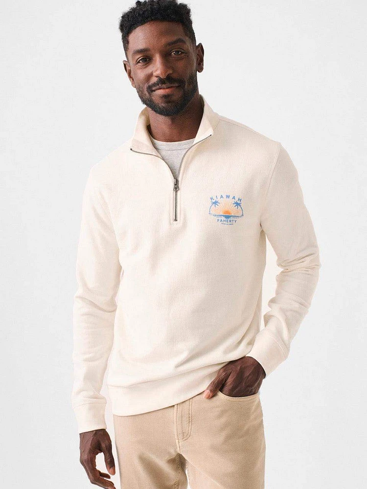 Kiawah Long-Sleeve Terry Quarter Zip - Solar White