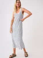 Cabana Towel Terry Dress - White Surf Stripe