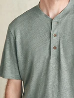 Short-Sleeve Linen Henley