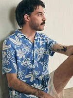 Short-Sleeve Surfrider Rayon Camp Shirt - Sky Floral