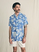 Short-Sleeve Surfrider Rayon Camp Shirt - Sky Floral