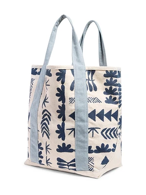 Anna Kahalekulu Naupaka Beach Tote - Seaside Naupaka Block