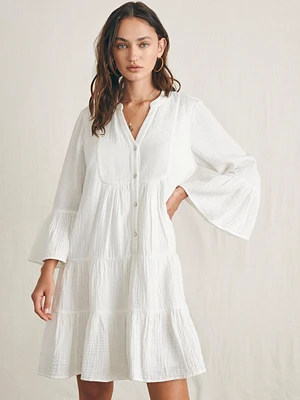 Dune Cotton Gauze Kasey Dress - White