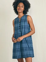 Isha Dress - Clearwater Navy Plaid