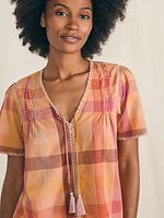 Margate Top - Sunset Desert Plaid