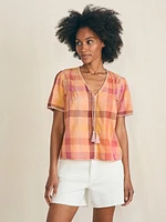 Margate Top - Sunset Desert Plaid