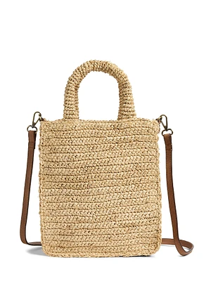 Raffia Cross Body Bag - Natural