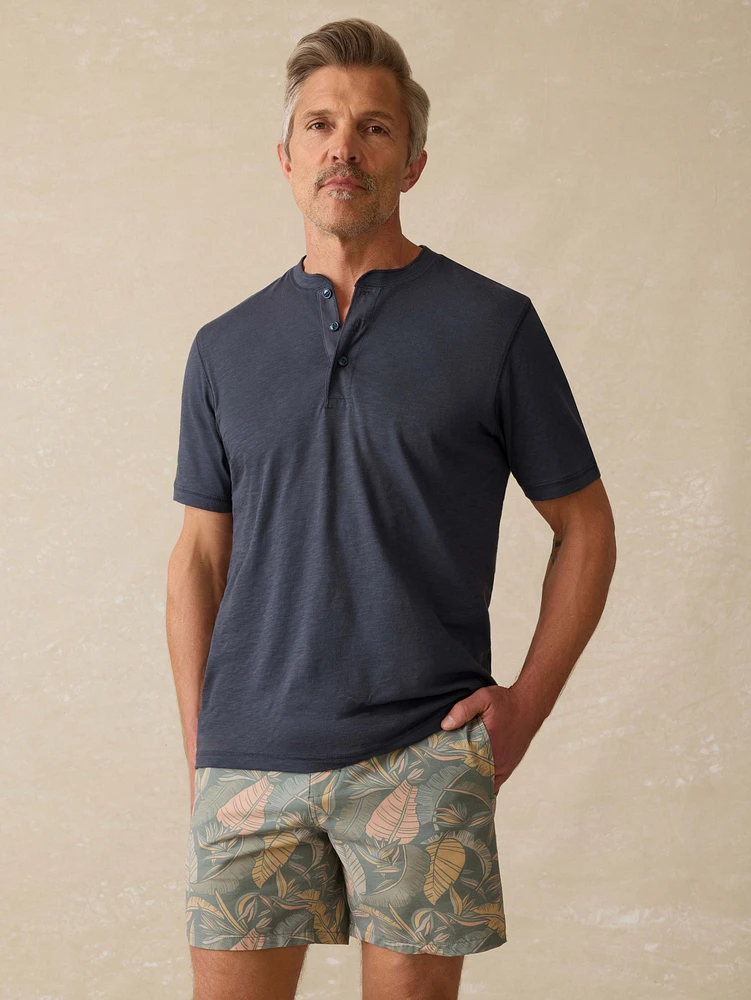 Short-Sleeve Sunwashed Henley - Dune Navy