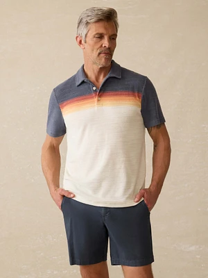 Cabana Towel Terry Surf Stripe Polo - Twilight Shore Ombre