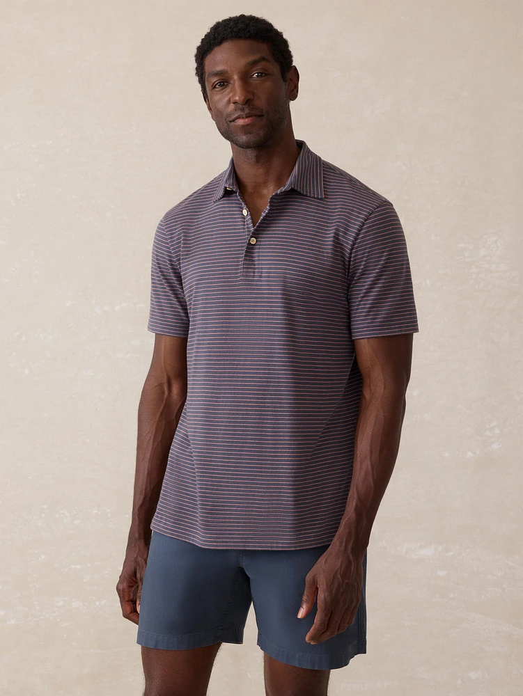 Sunwashed T-Shirt Polo - Sea Fire Stripe