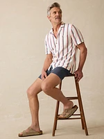 Short-Sleeve Cabana Towel Terry Shirt - Beach Club Stripe