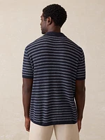 Short-Sleeve Sweater Shirt - Northern Depths Stripe