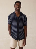 Short-Sleeve Sweater Shirt - Northern Depths Stripe