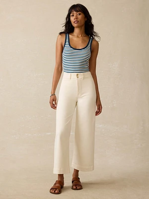 Stretch Terry Harbor Ankle Pant - Egret