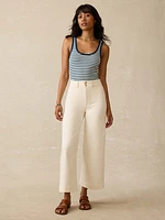 Stretch Terry Harbor Ankle Pant - Egret