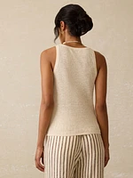 Miramar Linen Mini Rib Tank - Summer Sand