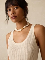 Miramar Linen Mini Rib Tank - Summer Sand