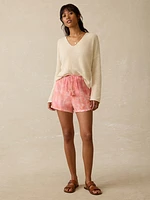 Dune Cotton Gauze Drawstring Short - Coral Skies Tie Dye
