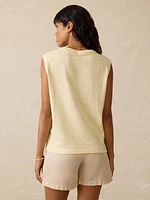 Sunwashed Slub Muscle Tank - Lemon Sorbet