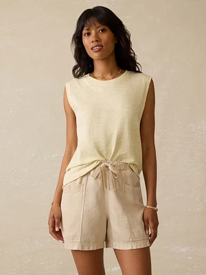 Sunwashed Slub Muscle Tank - Lemon Sorbet
