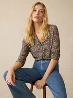 Cabana Long-Sleeve Shirt - Charcoal Woodstock Floral