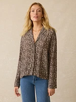 Cabana Long-Sleeve Shirt - Charcoal Woodstock Floral