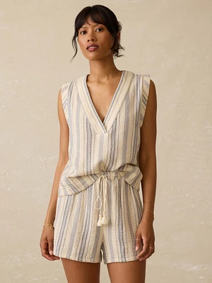 Dune Cotton Gauze Sleeveless Popover