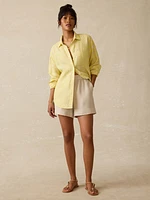 Laguna Linen Relaxed Shirt - Golden Kiwi Lucy Stripe