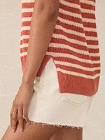 Miramar Linen Sweater Tank - Sandstone Stripe