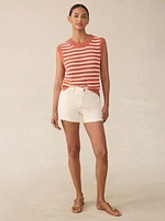 Miramar Linen Sweater Tank - Sandstone Stripe