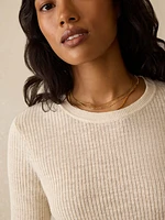 Miramar Linen Mini Rib Tee - Summer Sand