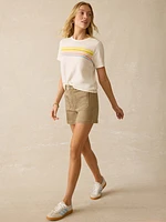 Sunwashed Regenerative Cotton Essential Tee - Summer Sunrise Stripe