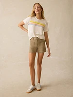 Sunwashed Regenerative Cotton Essential Tee - Summer Sunrise Stripe