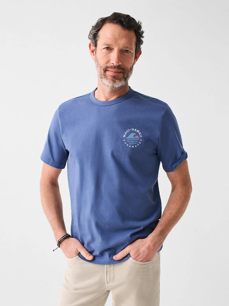 Maui Short-Sleeve Crew Tshirt - Faded Navy