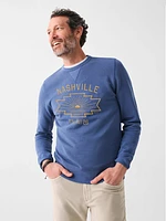 Nashville Long-Sleeve Terry Crewneck - Faded Navy