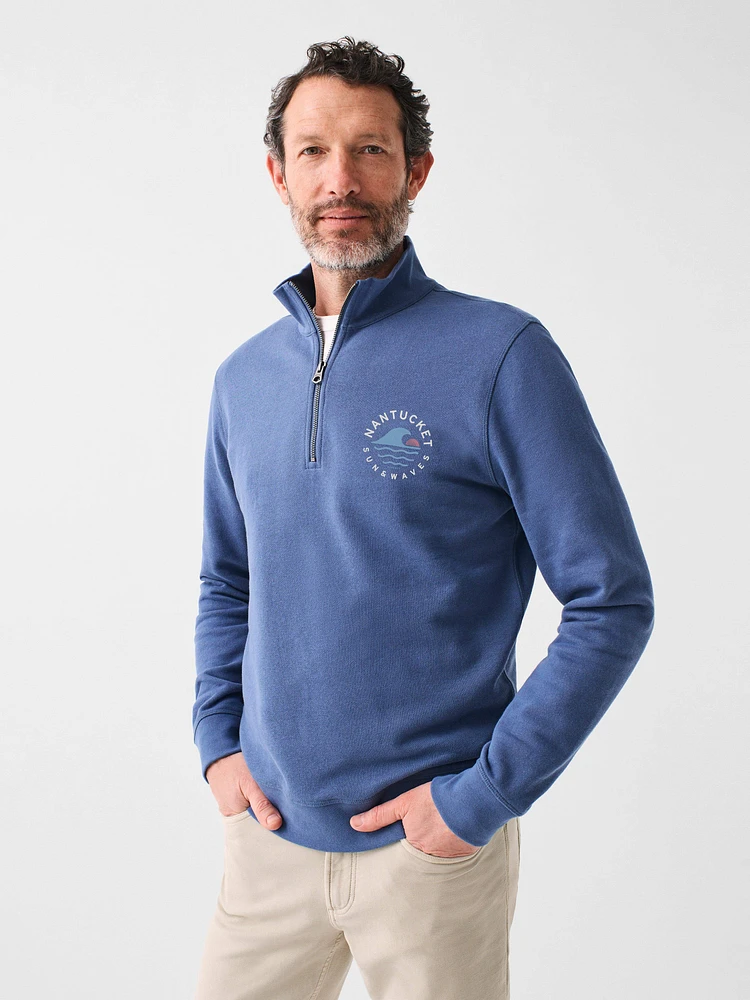 Nantucket Long-Sleeve Terry Quarter Zip - Faded Navy