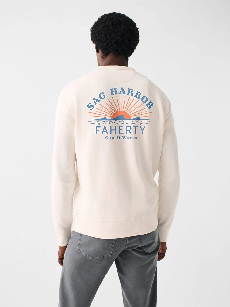 Sag Harbor Long-Sleeve Terry Crewneck - Solar White