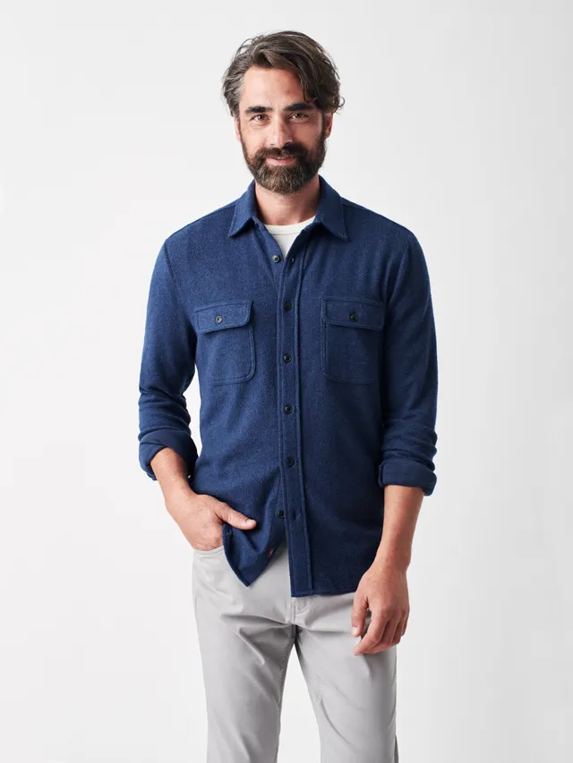 Faherty Legend™ Sweater Shirt: Glacier Blue Twill