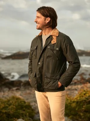 Blanket Lined Waxed 4 Pocket Jacket - Country Olive