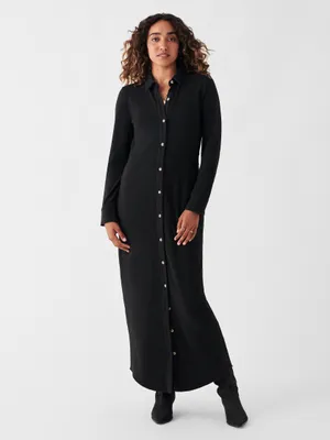 Legend™ Sweater Long Dress - Heathered Black Twill