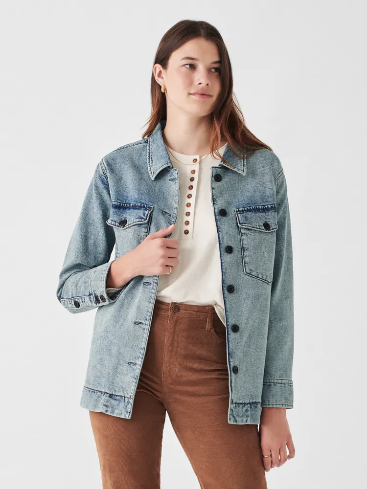 Savannah Denim Overshirt - Washed Indigo