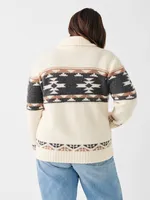 Faherty B.YELLOWTAIL Fairisle Zip Cardigan - Great Plains | Bethesda Row