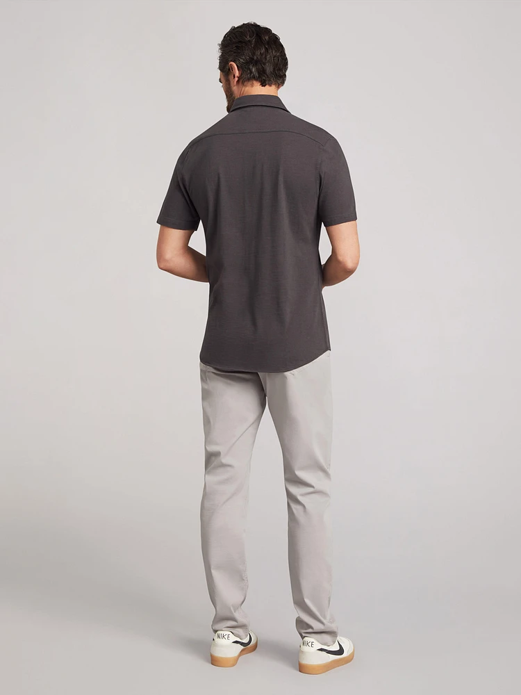 Short-Sleeve Sunwashed Knit Shirt - Washed Black