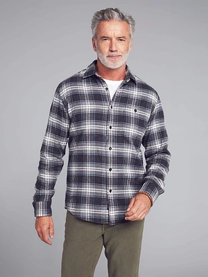 Stretch Seaview Flannel - Polar Night Plaid