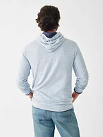 Cloud Cotton Reversible Hoodie - Light Blue Heather Navy