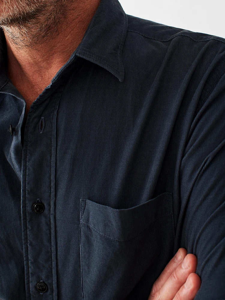 Stretch Corduroy Shirt - Navy
