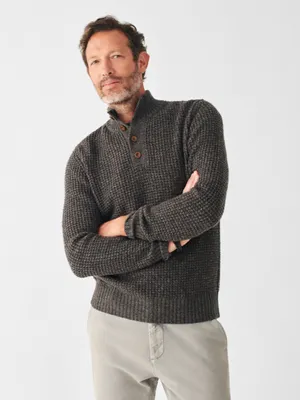Cashmere Wool Quarter Button Sweater