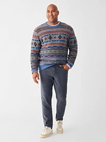 Doug Good Feather Fair Isle Sweater - Blue Winter Night