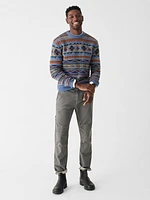 Doug Good Feather Fair Isle Sweater - Blue Winter Night